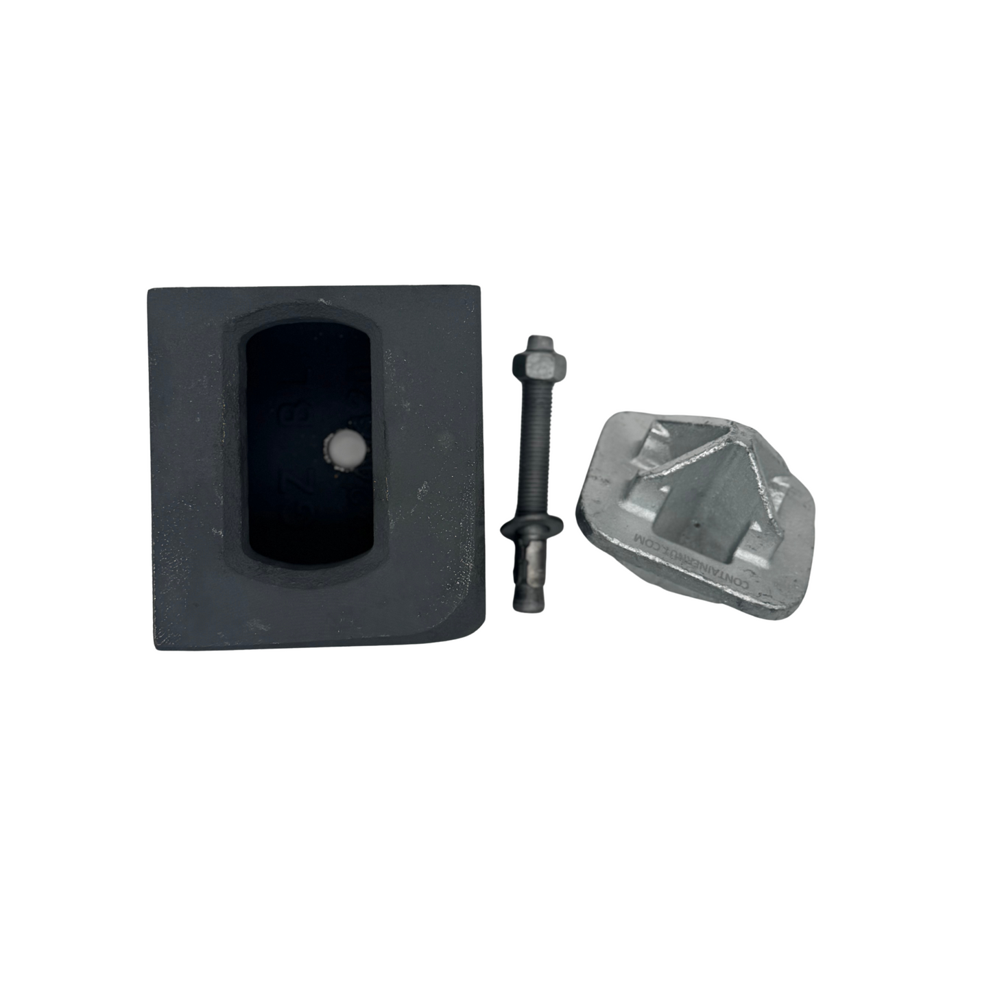 Custom Corner Castings Deluxe Kit | Designed for Raising Containers | (4) Corner Castings + (4) Anchor Bolts + (4) Stacking Cones (Style 2)