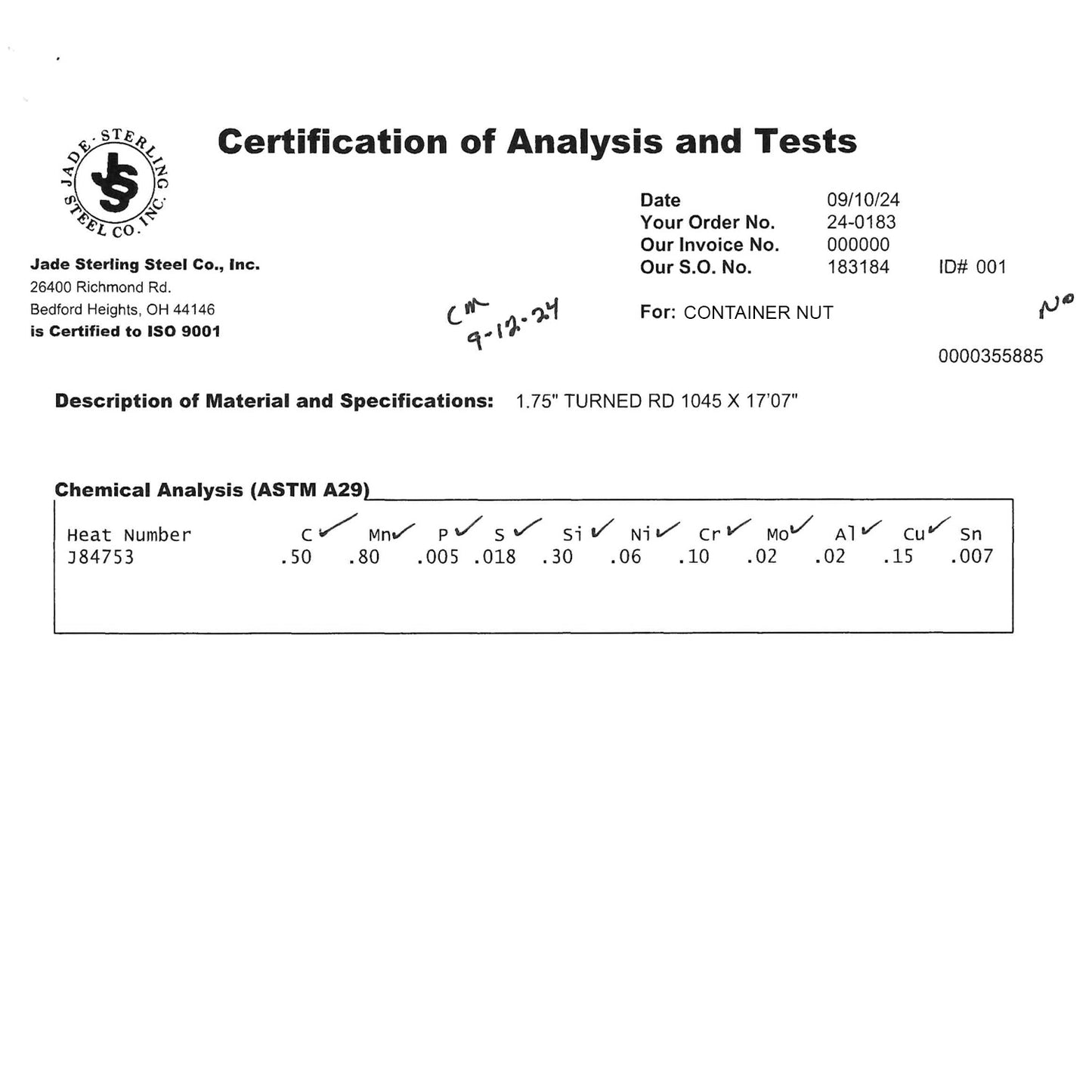 Forged Universal Container Nut | 24 PACK