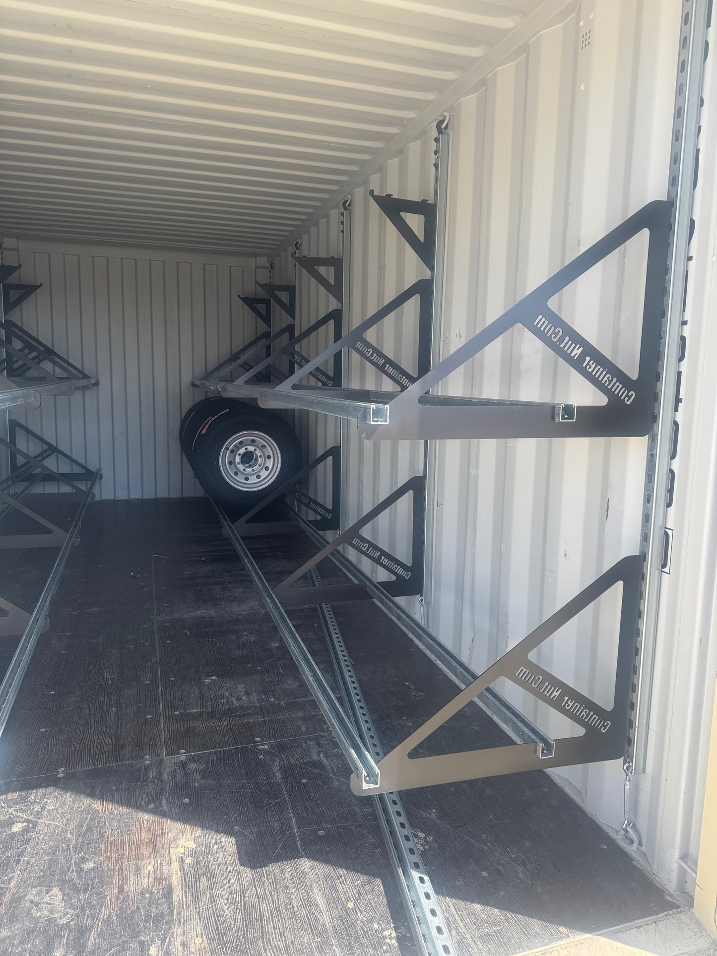 EZY Tire Bracket Kit | Complete Set for 20 Foot Shipping Container | Container Nut Included