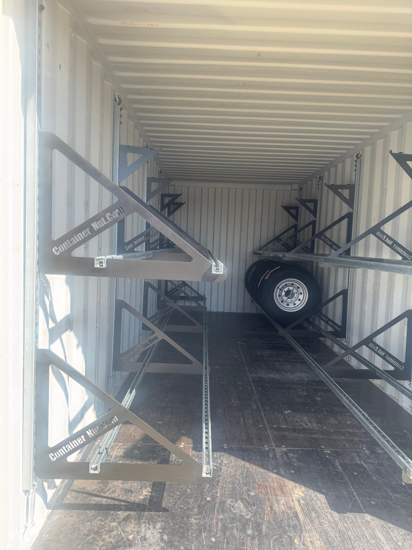 EZY Tire Bracket Kit | Complete Set for 20 Foot Shipping Container | Container Nut Included