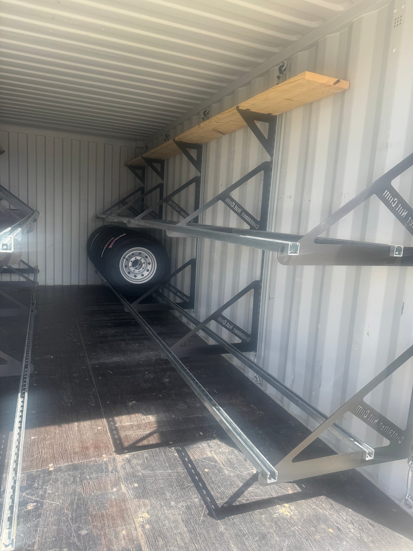 EZY Tire Bracket Kit | Complete Set for 20 Foot Shipping Container | Container Nut Included