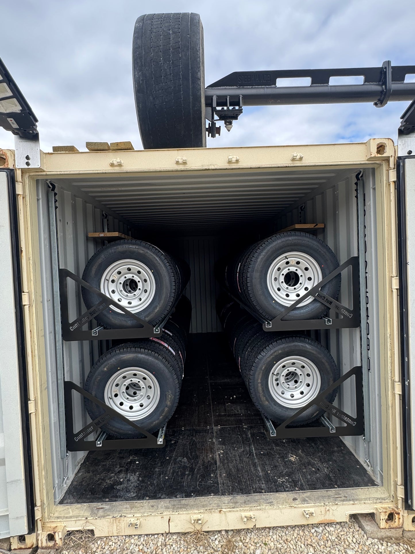 EZY Tire Bracket Kit | Complete Set for 20 Foot Shipping Container | Container Nut Included