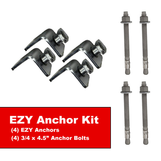 EZY Twist Locks Kit | Shipping Container Anchors | (4) Anchors + (4) 4.5" Anchor Bolts