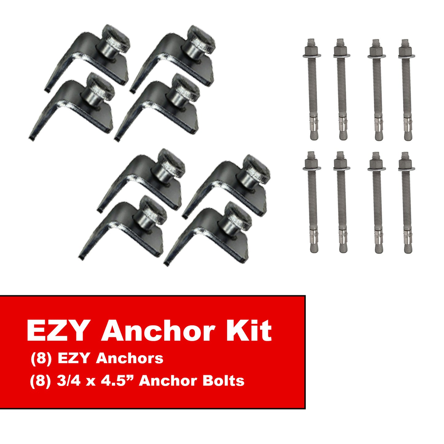 EZY Twist Locks Kit | Shipping Container Anchors | (8) Anchors + (8) 4.5" Anchor Bolts