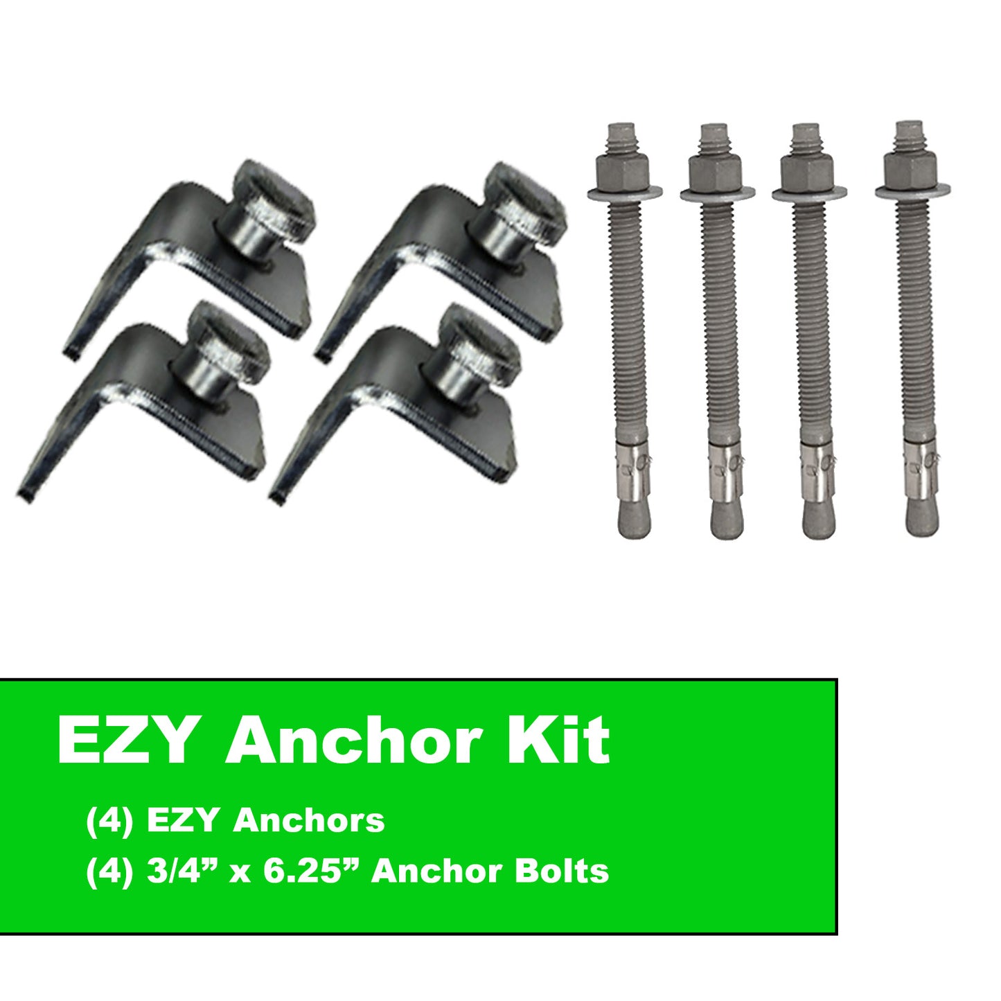 EZY Twist Locks Kit | Shipping Container Anchors | (4) Anchors + (4) 6.25" Anchor Bolts