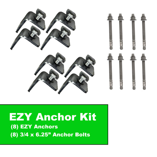 EZY Twist Locks Kit | Shipping Container Anchors | (8) Anchors + (8) 6.25" Anchor Bolts