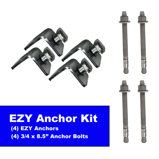 EZY Twist Locks Kit | Shipping Container Anchors | (4) Anchors + (4) 8.5" Anchor Bolts