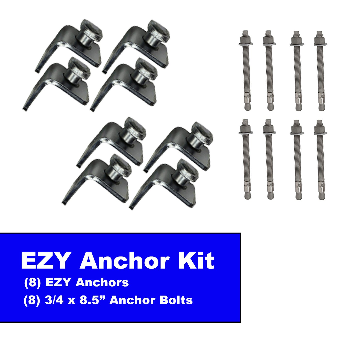 EZY Twist Locks Kit | Shipping Container Anchors | (8) Anchors + (8) 8.5" Anchor Bolts