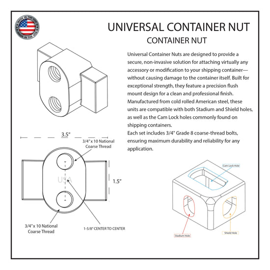 Flush Mount Hardware, ISO Pocket Compatible for Containers