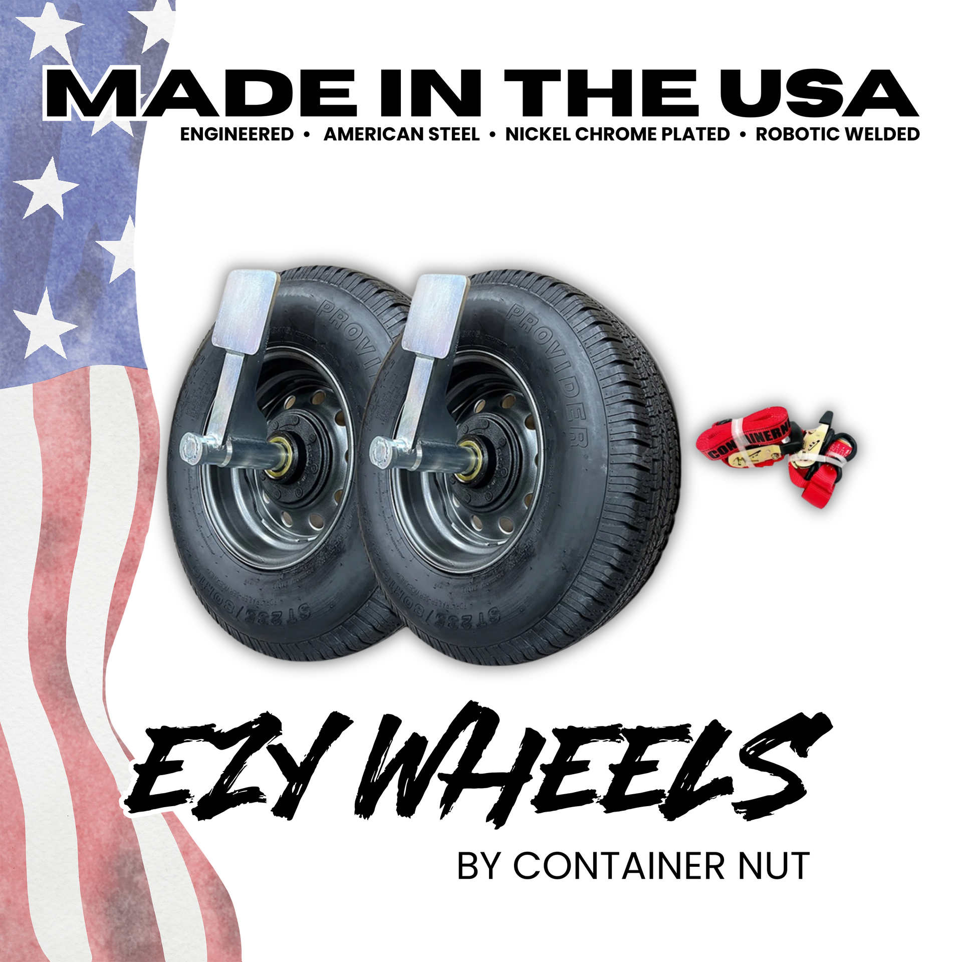 EZY Wheels Bundle 8 Lug + Ratchet Straps | Mobility Kit