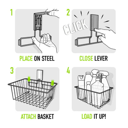 Gator Magnetics® Utility Magnetic Basket with Towel Bar | 35 lbs Capacity