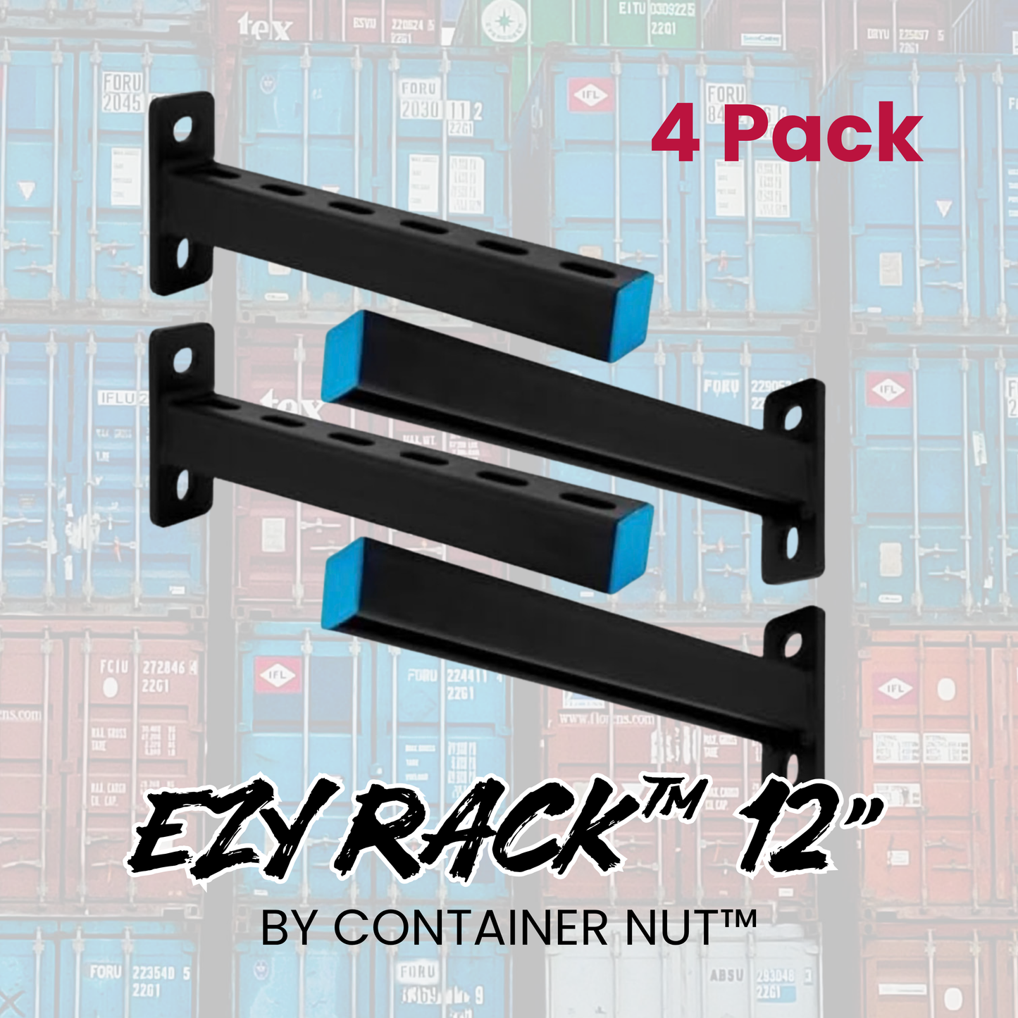 EZY Rack™ 12" Heavy-Duty Storage & Shelving Bracket | 4 Pack
