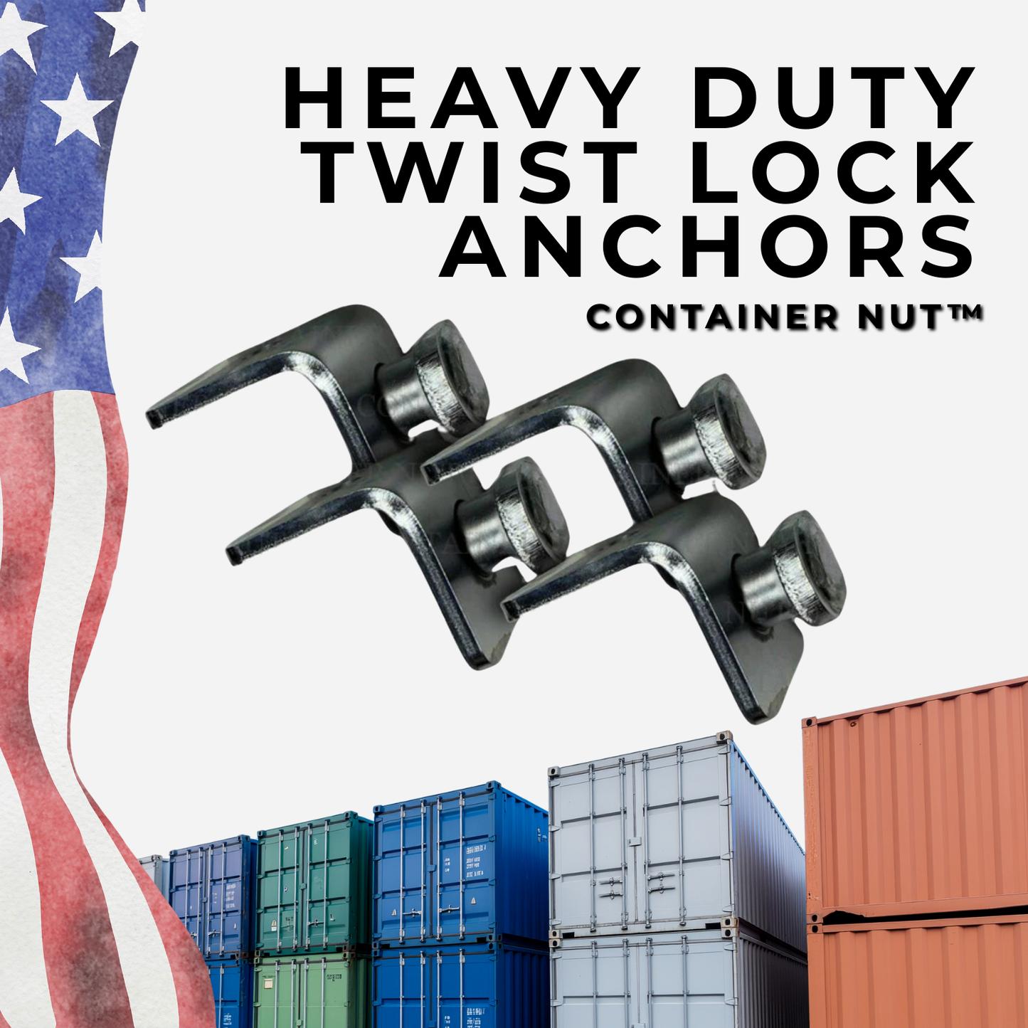 HD EZY Twist Locks™ | 4 PACK | Shipping Container Anchors