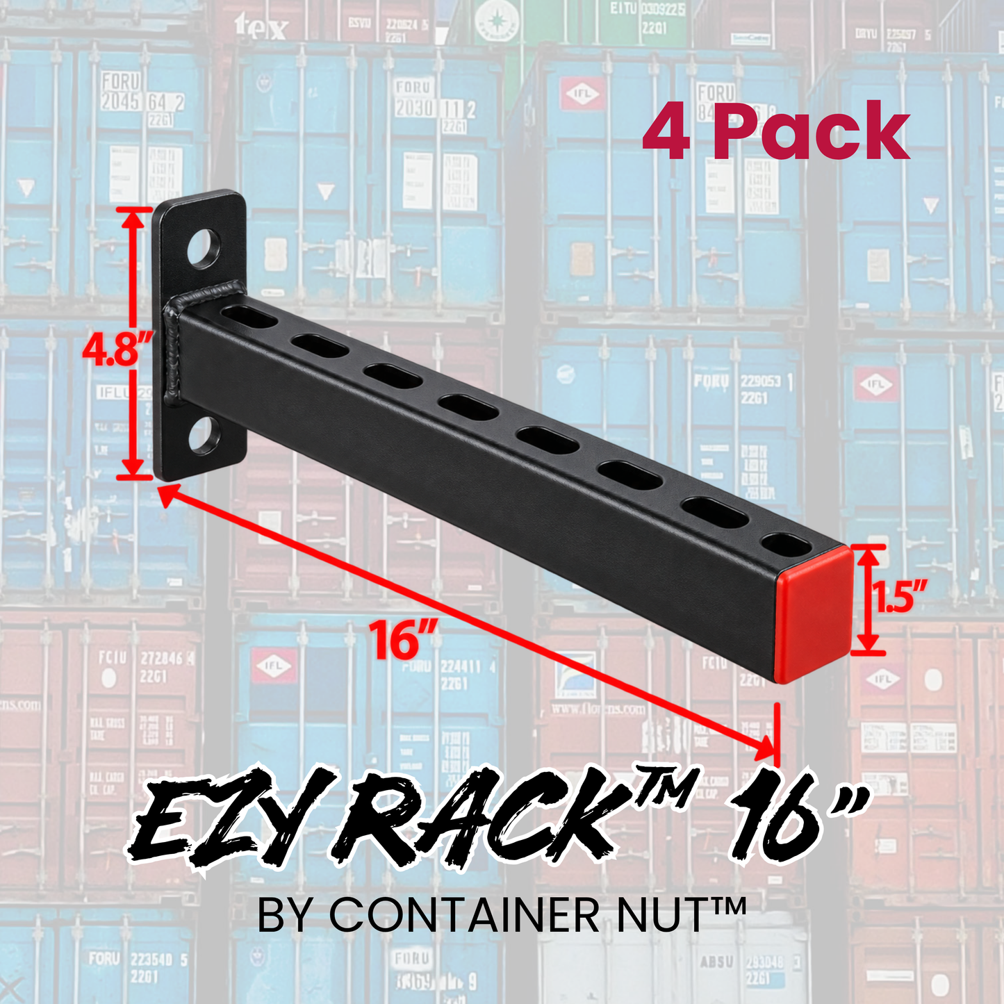 EZY Rack™ 16" Heavy-Duty Storage & Shelving Bracket | 4 Pack