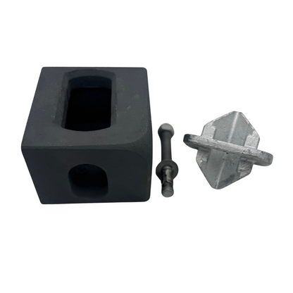 Custom Corner Castings Deluxe Kit | Designed for Raising Containers | (4) Corner Castings + (4) Anchor Bolts + (4) Stacking Cones (Style 2)