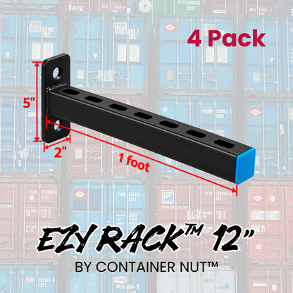 EZY Rack™ 12" Heavy-Duty Storage & Shelving Bracket | 4 Pack