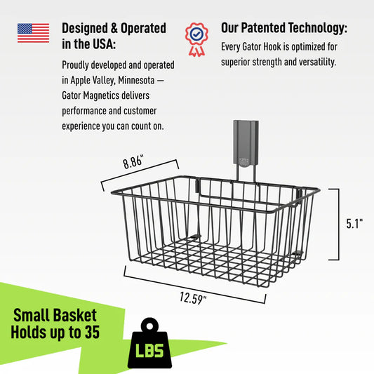Gator Magnetics® Small Utility Magnetic Basket  | 35 lbs Capacity