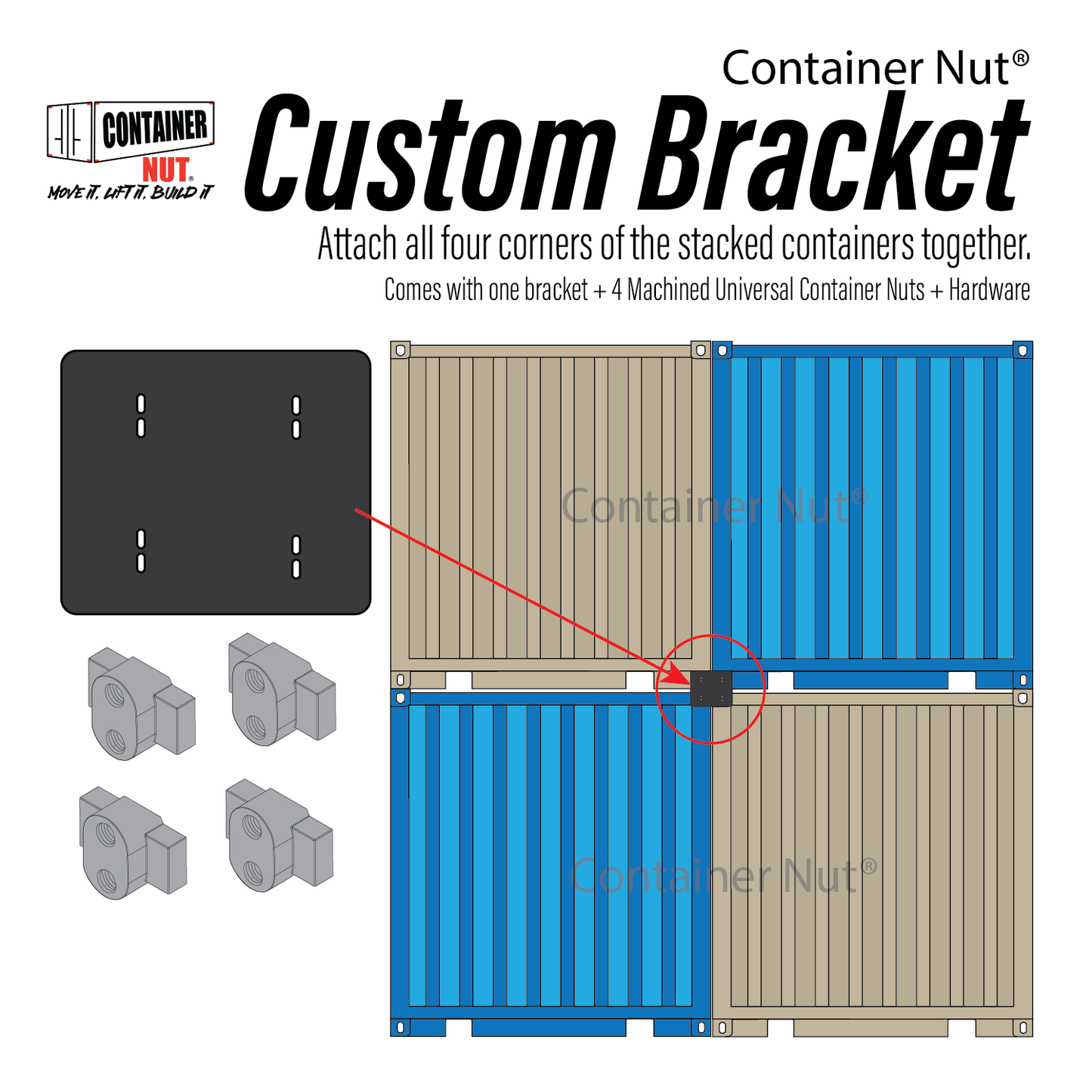 Custom Bracket | Square | Powder Coated