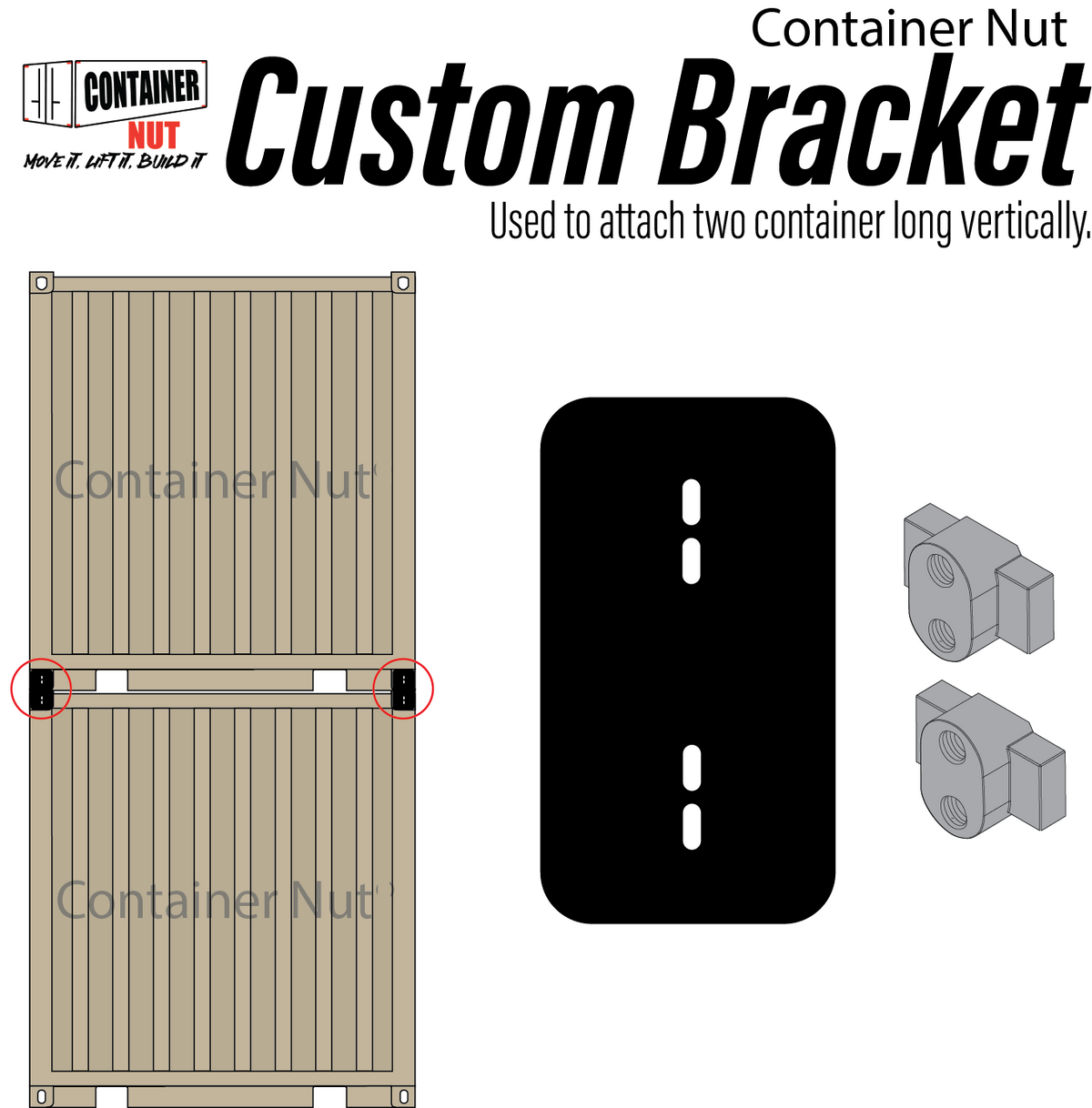 Custom Powder Coated Container Bracket | EZY Vertical