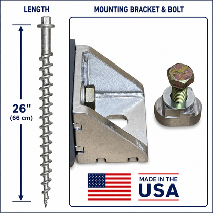 Ultimate HD EZY Anchor Kit with 26" Earth Anchors | USA Made | Engineered