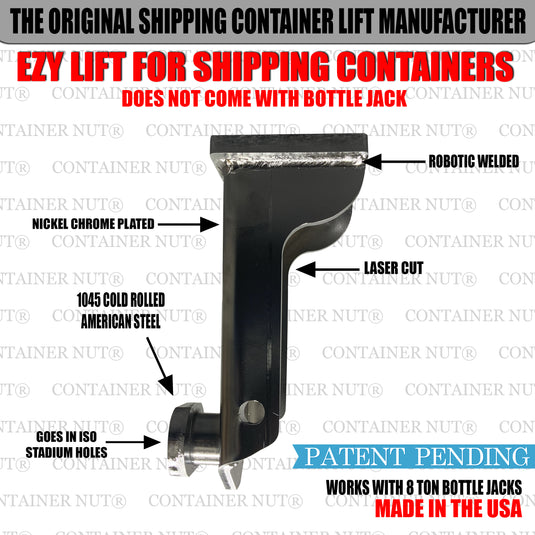 Image of a metal lifting device called EZY Lift. Text at the top reads 