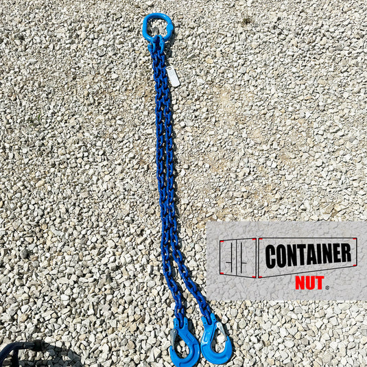 G100 Chain Sling with Right/Left Hooks, 15,200LBS - Container Nut