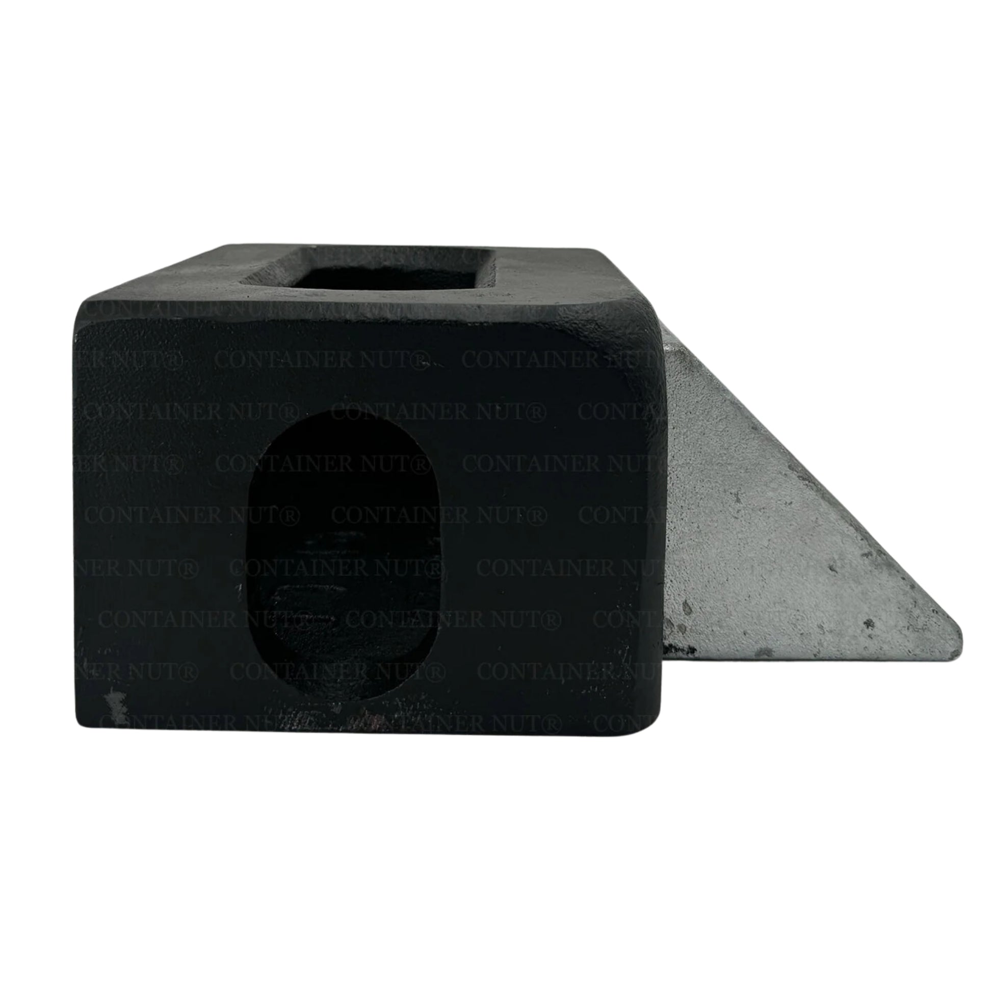 Galvanized Twist Locks with a heavy-duty metal bracket attachment.
