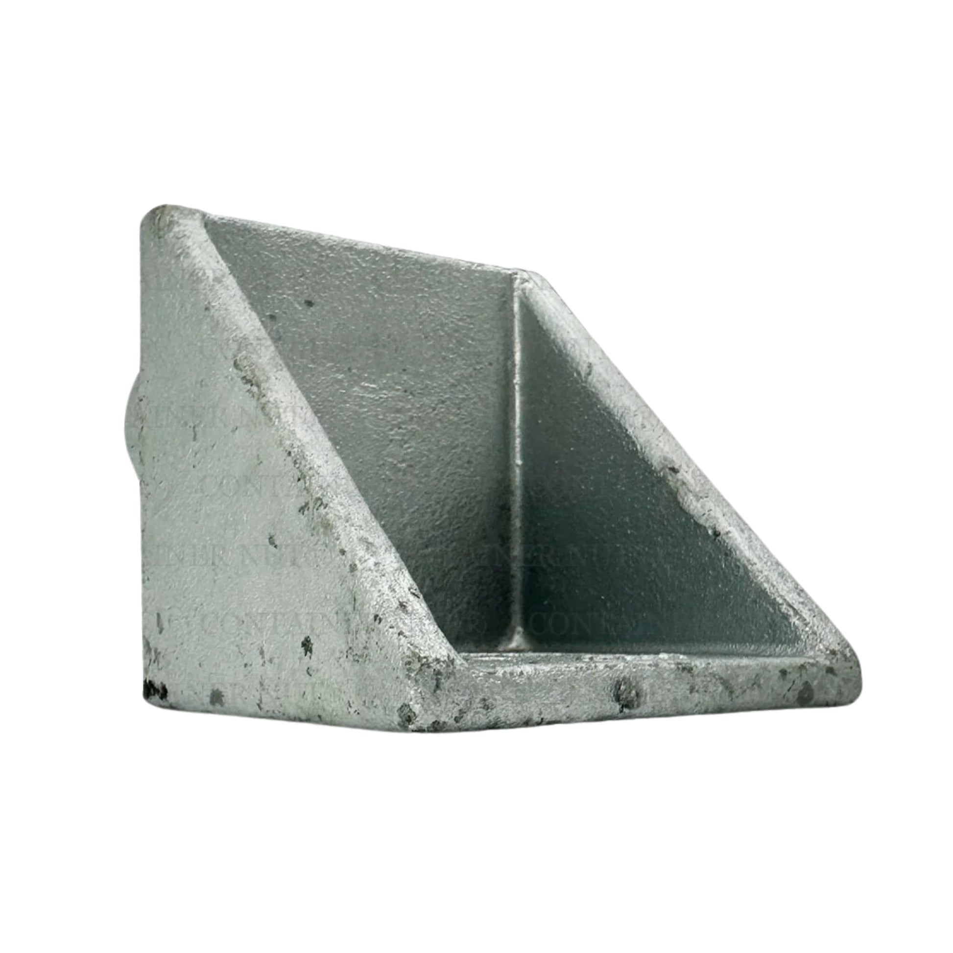 Silver Galvanized Twist Lock for locking shipping containers together without welding.