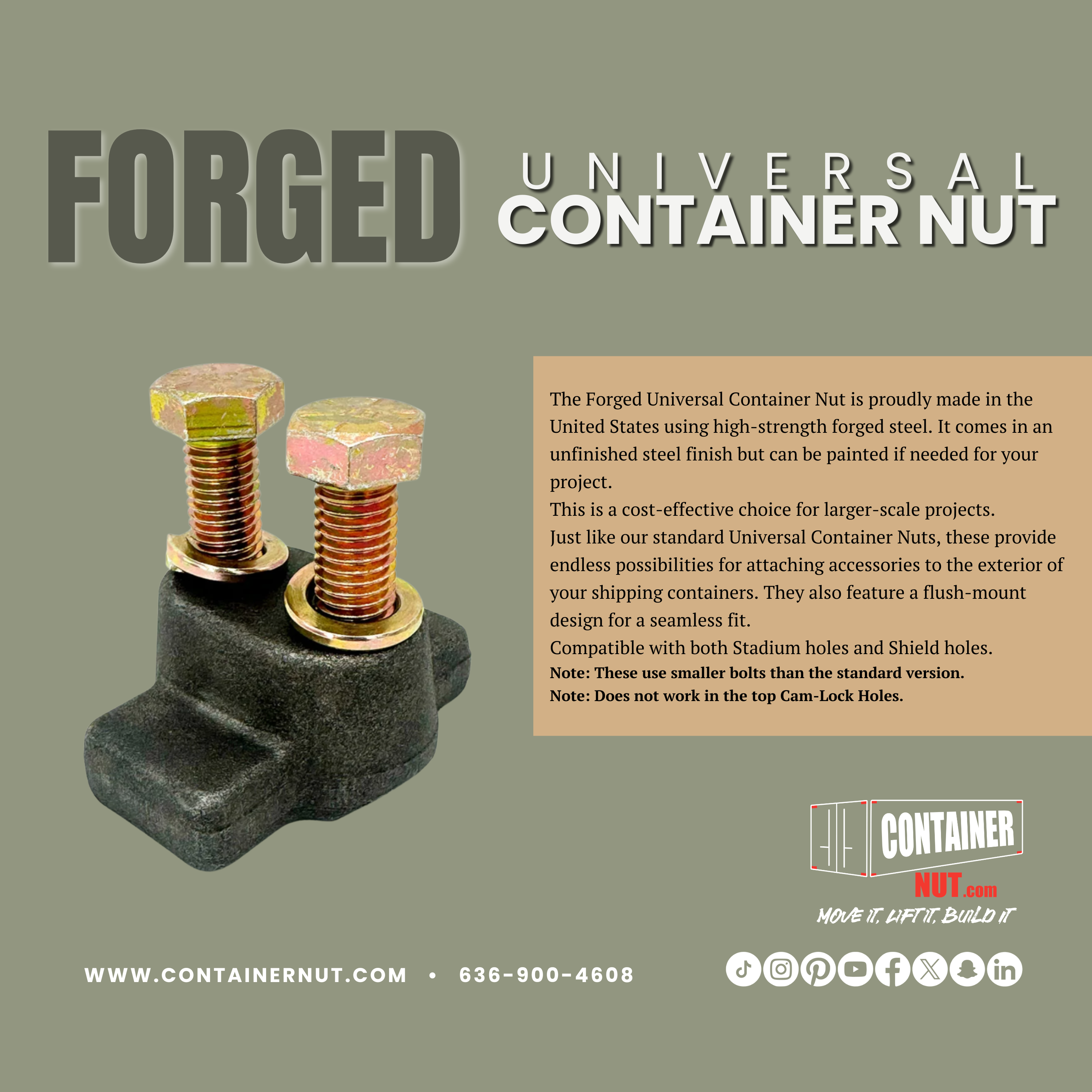 Unistrut Nut | 2 Pack | Unistrut Not Included