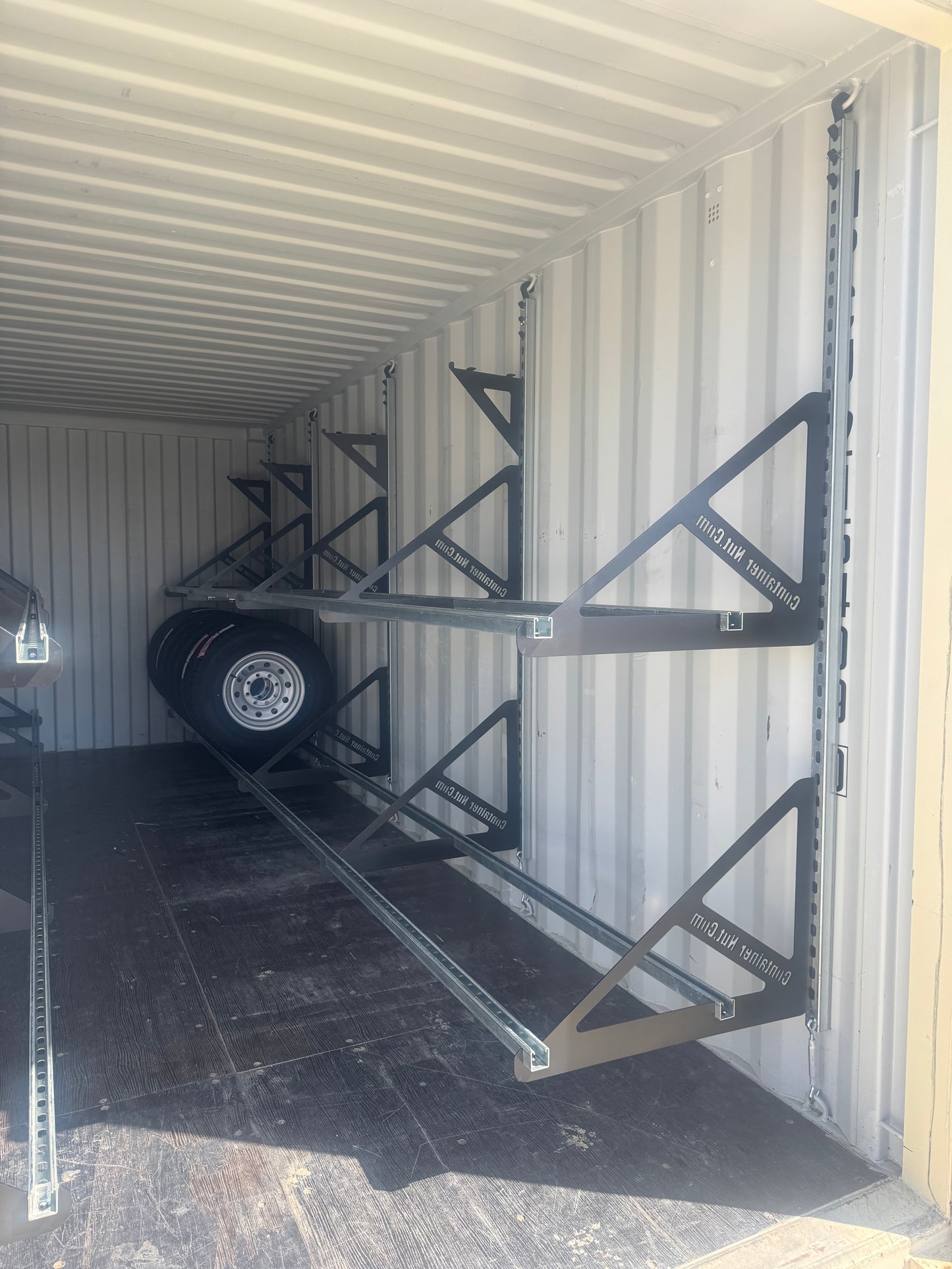 Tyre Container Layout EZY Tire Mounting System for Shipping Containers | USA-Made