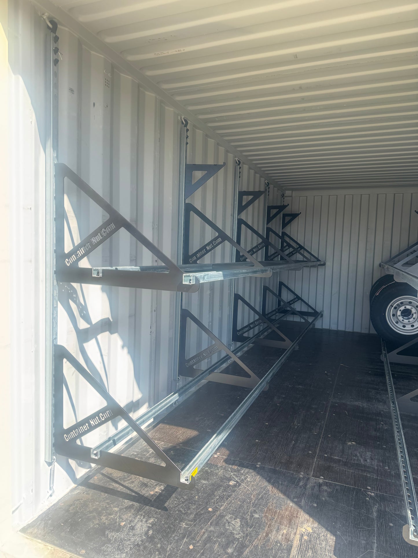 Tyre Container Layout EZY Tire Mounting System for Shipping Containers | USA-Made
