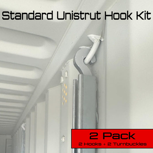 EZY Unistrut Standard Hook Kit | Hook + Turnbuckle | 2 Pack | Unistrut Not Included | (Does Not Work with EZY Shelving)