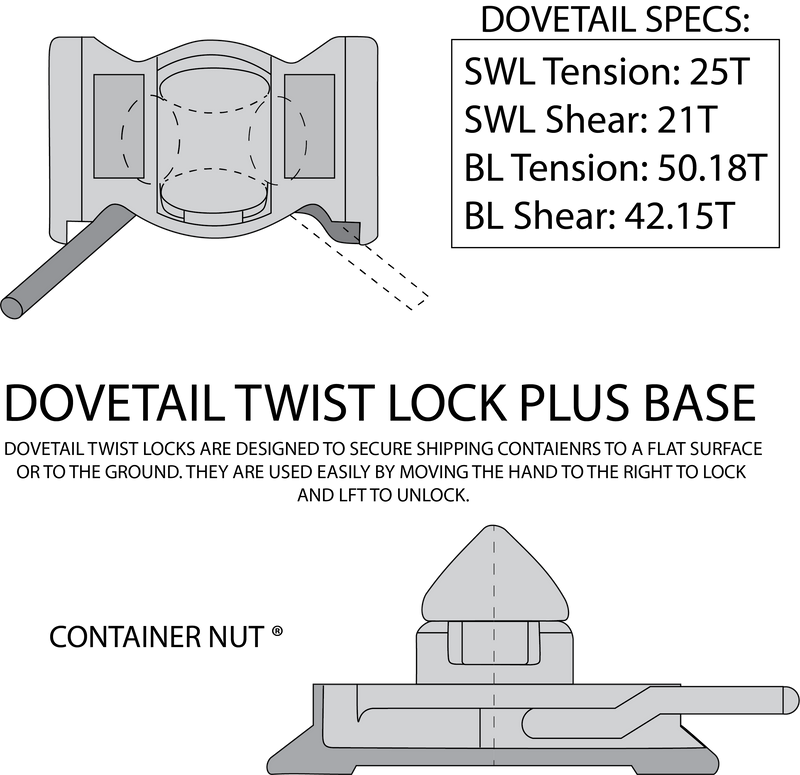 Load image into Gallery viewer, Dovetail Twistlock 45º with base | Single
