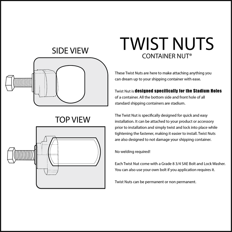 Load image into Gallery viewer, Twist Nuts | 4 Pack | Shipping Container Mounts
